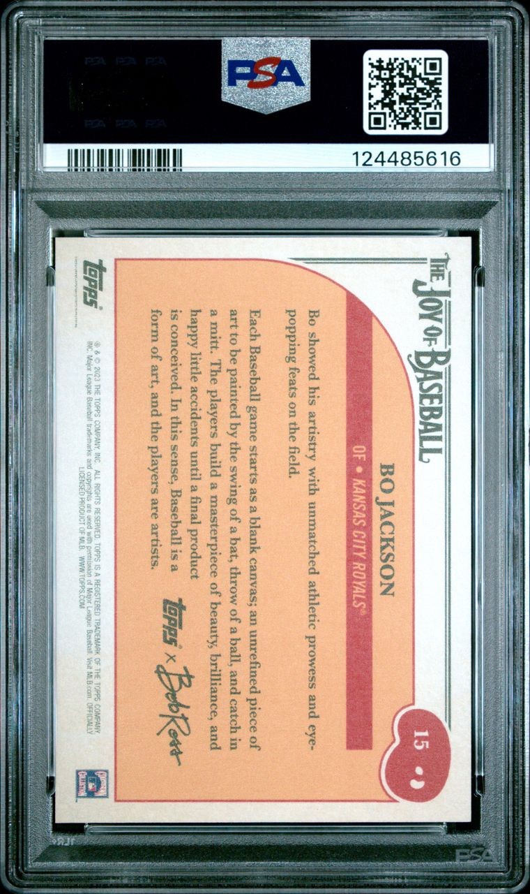 2023 TOPPS X BOB ROSS THE JOY OF BASEBALL #15 BO JACKSON PSA 10 view 2