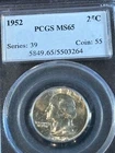 1952 Washington Quarter  PCGS MS65  nice luster  see pics