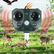 Solar Powered Ultrasonic Animal Repellent 110° Squirrel Repeller Outdoors Repell