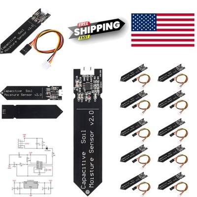 Capacitive Soil Moisture Sensor 10 Pack Corrosion Resistant for Arduino Projects