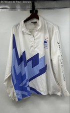 Marker 2002 Salt Lake City Winter Olympics Windbreaker Jacket Mens XL White Blue