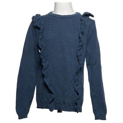 Mango, Strickpullover, Größe: 134, Blau, Einfarbig, Zopfstrick, Mädchen #ZJd