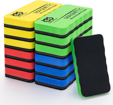 12 Pack Dry Erase Erasers, Magnetic Whiteboard Eraser for White Board, White Boa