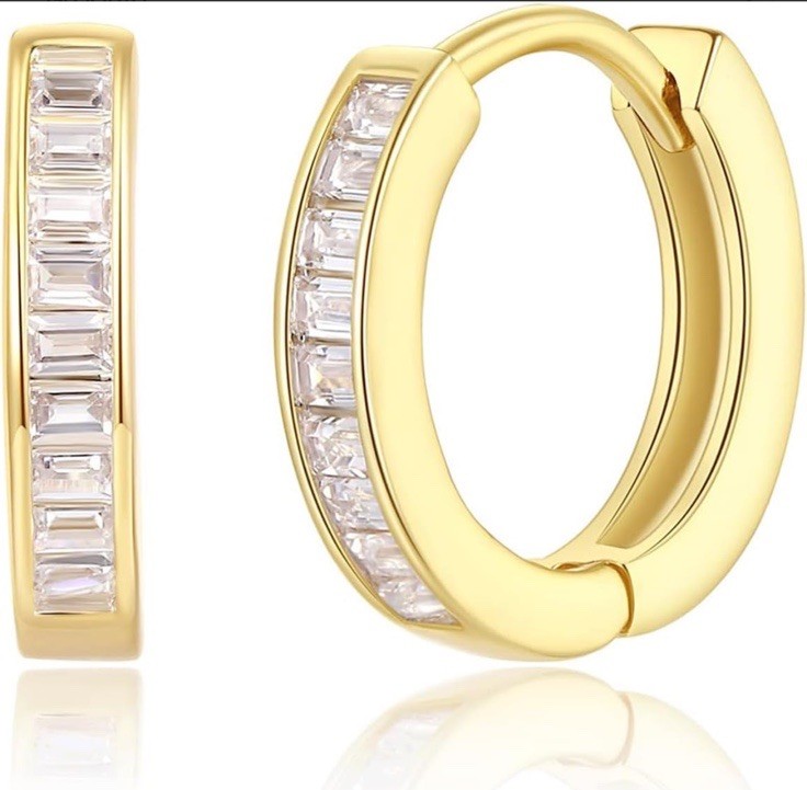 14k Gold Huggie Girls Earrings