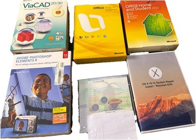 Lot of 6 Computer Software Photoshop ViaCAD Office Mac Windows 98