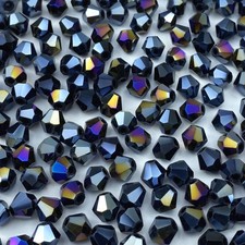 LIMAOLLY 400pcs 4mm Bicone Crystal Glass Beads Faceted Loose Spacer Beads for...