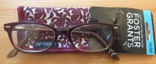Foster Grant Women's  Reading Glasses Optique  Opal +2.00 Strength New 2.00