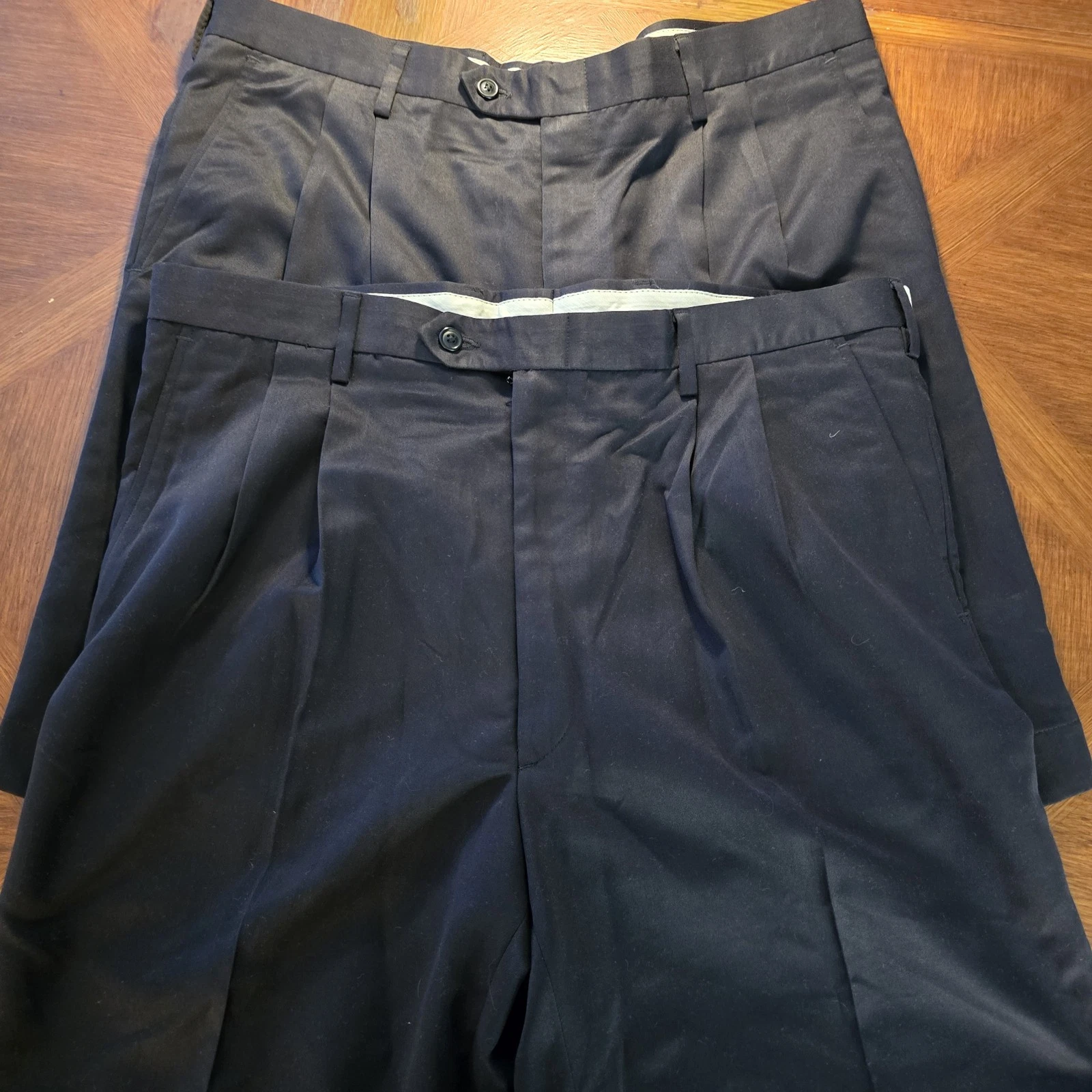 NWT Berle 38L lot of 2 black microfiber pleated front shorts
