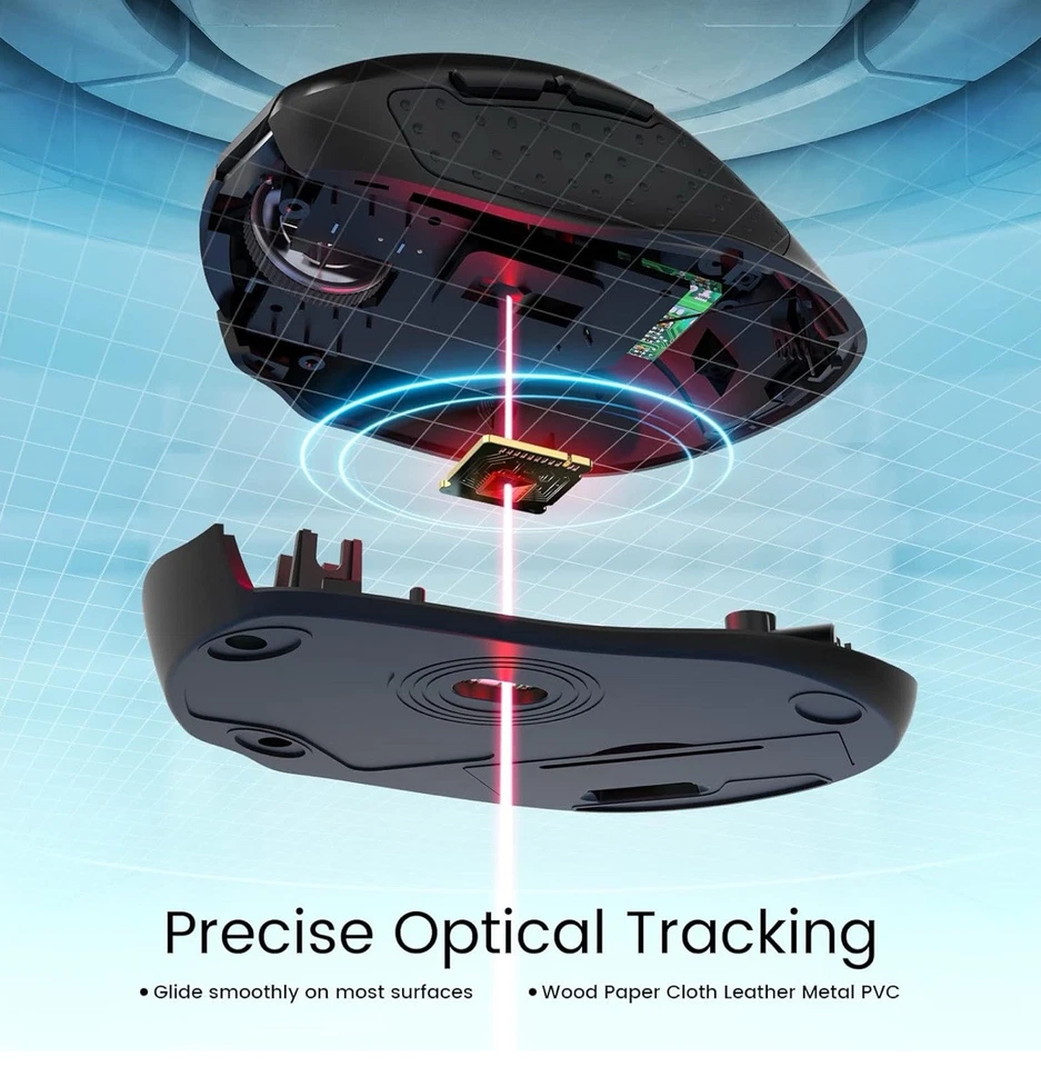 Wireless Mouse D-09 - USB Cordless, Ergonomic Grip, 2400 DPI 5-Level, 16-Month B - Image 2 of 4