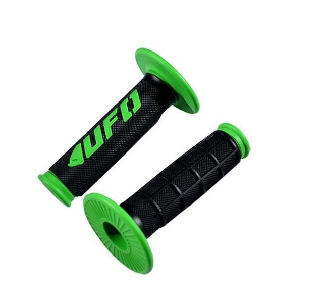 Revêtement poignée Challenger UFO noir et vert pour guidon de moto cross