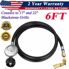 6FT Propane Regulator Hose w/ 90 Degree Elbow Adapter for Most LP Gas Grill BBQ
