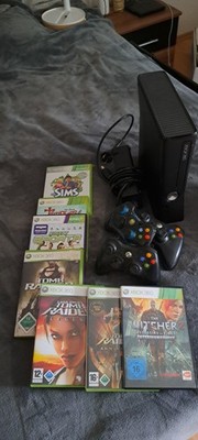 Microsoft Xbox 360 Schwarz mit 7 Spielen und Controller