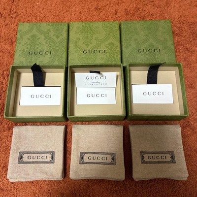 GUCCI Leerbox Staubbeutel nur Vintage Aufbewahrung Schmuck Reise Etui LOT mzmr A