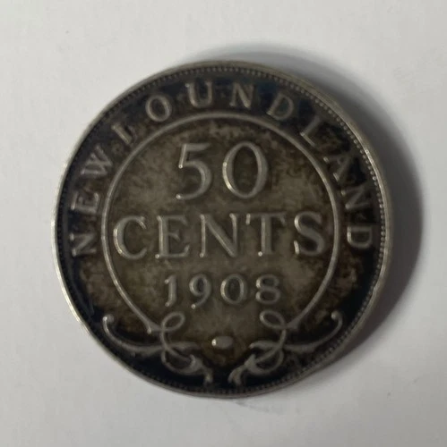 1908 Newfoundland 50 Cents — photo from the most recent tracked eBay sale