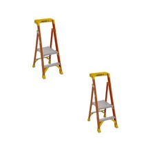 2 ft. Fiberglass Podium Plus Platform Step Ladder (8 ft. Reach Height) with 300