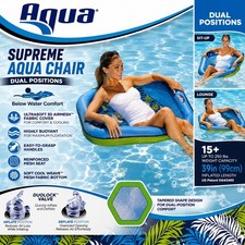 Aqua Supreme Aqua Chair Pool Float Lounge 39" Adult Mesh Chair Blue New Sealed