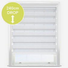 Soft White Day And Night Roller Blinds Zebra Vision Roller Dual Layer 240cm Drop