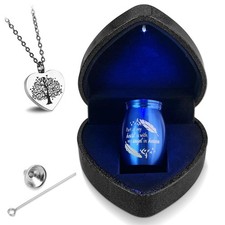 Small Urns for Human Ashes Keepsake with Heart Box w/Light - Memorial Urn Set...