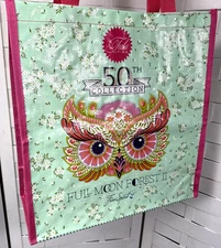 Tula Pink Shopping Bag Reusable Tote large quilter project Gift Wrap Full Moon