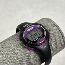 Timex Ironman Triathlon Watch Womens 34mm Black Purple Digital WR 100M T5K523