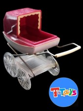 Vintage Lundby Barton Caroline's Home Dolls House Red Pram 1:16 1970's VGC