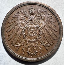 1910-A Germany Empire 2 Pfennig, AU