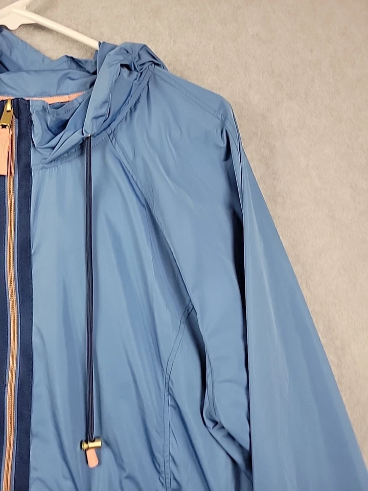 Maurices Light Blue LS Hooded Zip Up Windbreaker Lightweight Jacket Women's XL - Image 4 of 4