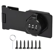 Cabinet Password Lock Rotary Hasp Locks Door Security Latch Lock Black