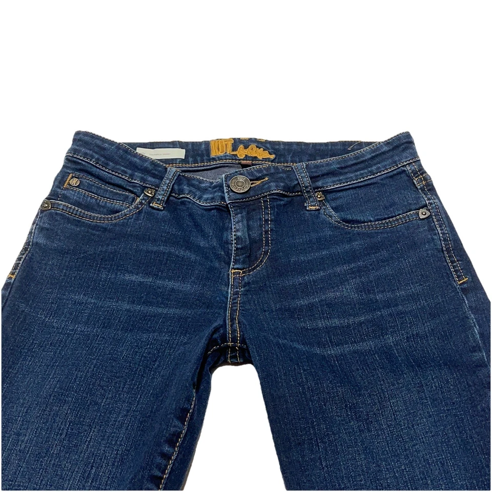 Pantalones de mezclilla Kut From the Kloth Vic ajustados para mujer talla 2 tiro bajo elásticos azules Foto 4 de 4