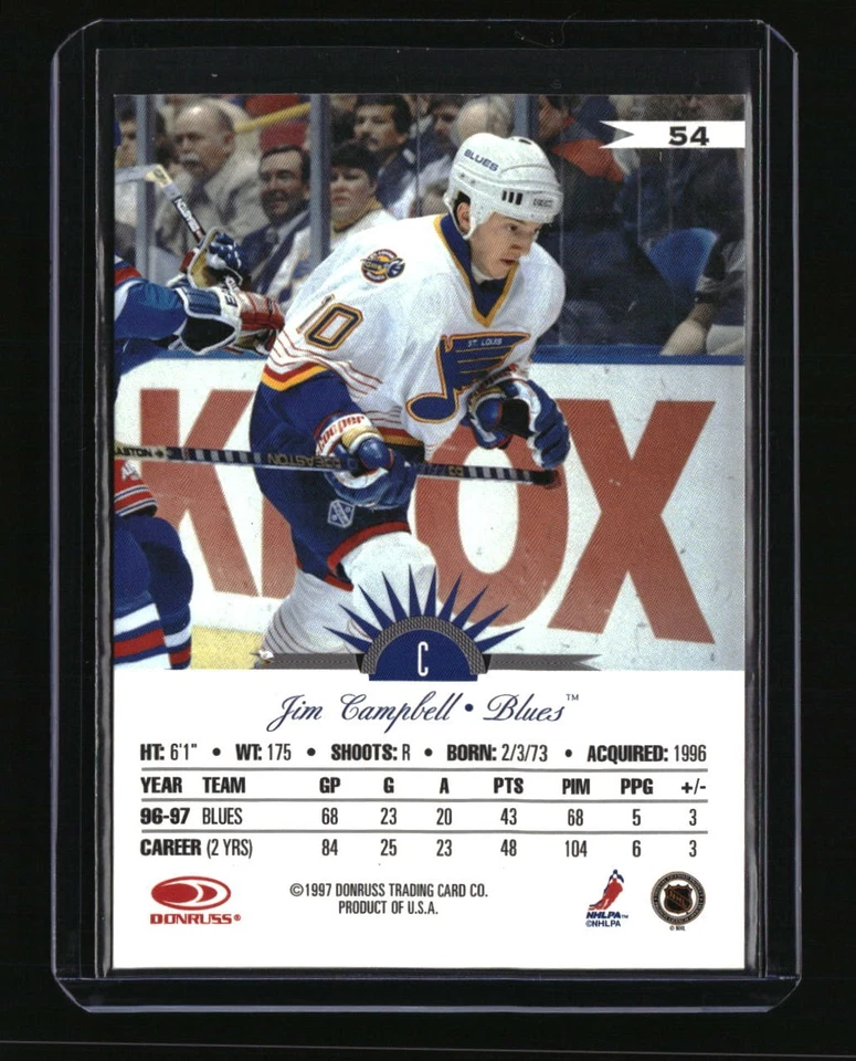 1997-98 Leaf #54 Jim Campbell Fractal Matrix - Image 2 of 2