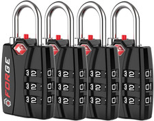 Open Alert TSA Approved Luggage Locks - 3 Digit Combination, Easy Read Dials, Zi