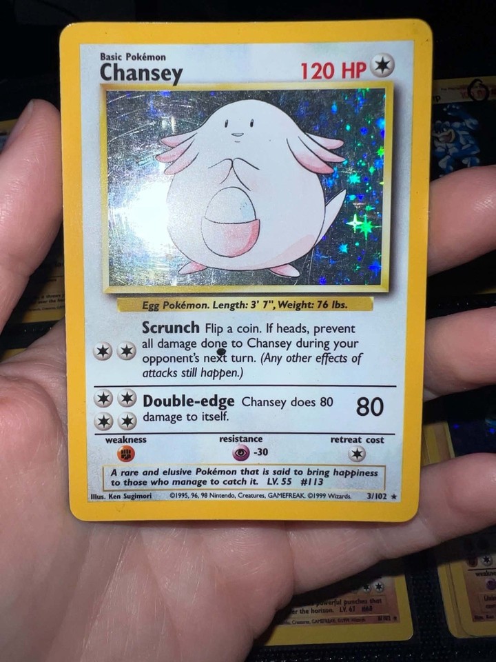 Pokemon Base Set chansey 3/102 & x2 clefairy 5/102 black ink dot error ...