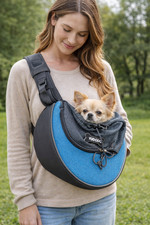 YUDODO Hands Free Pet Carrier Sling Blue Breathable Dog Cat Travel Bag