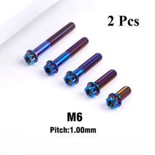 M6 x10-120mm Standard Titanium Flange bolts screws Blue for motorcycle