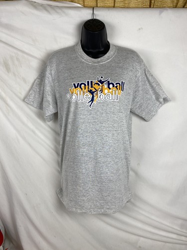 Vintage Gray Volleyball T-shirt Russell Athletic 80s NWOT Crew Blank Womens - Picture 2 of 12