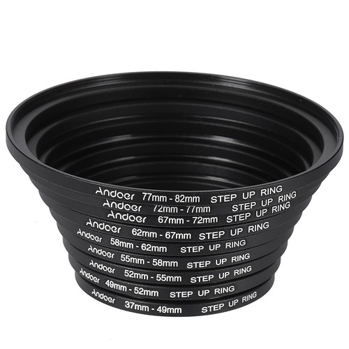 18 Pcs Lens Filter Stepping Rings Kit 9pcs Step Up Ring 9pcs Step Down Ring K0A0 - Picture 4 of 9