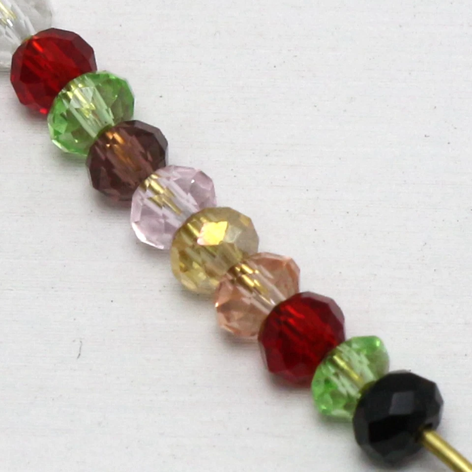 360 Pcs 2X3mm Faceted Rondelle Bead Crystal Glass Loose Spacer Beads Mini Size - Image 4 of 4