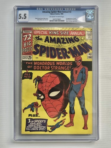AMAZING SPIDER-MAN KING-SIZE ANNUAL 2 1965 CGC 5.5 LEE & DITKO 1ST DR STRANGE