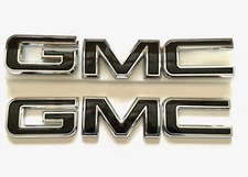 Front & Rear Emblem Chrome Black Fit For 2019-23 GMC Sierra 1500 2500HD 3500HD