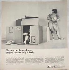 1966 AT&T Bell System Telephone Vintage Asd Moving can be madness 14"x10"