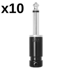 10 Pack - Squareplug SPS6MBK Medium Body TS Straight Plug, Black