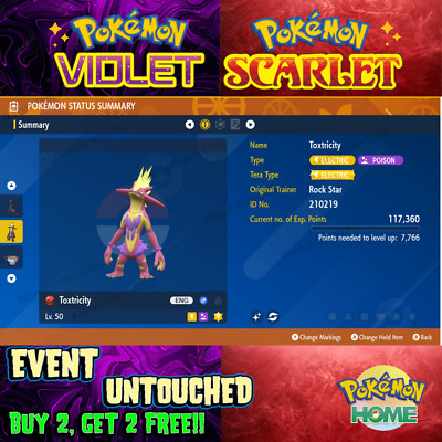 Toxtricity Shiny Rock Star  2021  Event Untouched  Pokémon Scarlet & Violet 