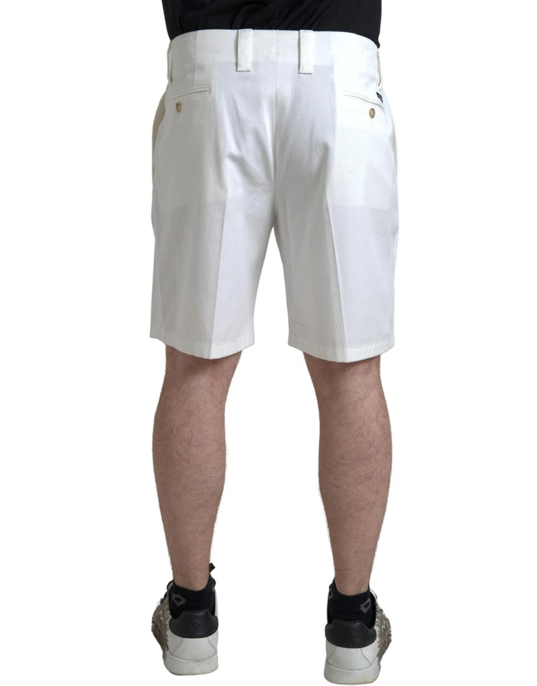Pantalones Cortos DOLCE & GABBANA Blanco Algodón Elástico Hombres Bermudas Denim IT44/W30/XS 560usd Foto 2 de 4