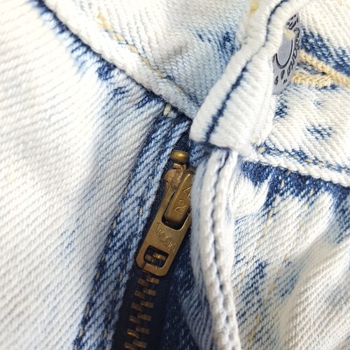 80s 90s Faded Acid Wash Relaxed Tapered Girls Size 5 Denim High Waist Jeans - Picture 4 of 10