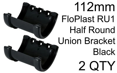 2 x 112 mm FloPlast RU1 Halbrund Überwurfwinkel schwarz Dachrinne Dachrinne RU1B