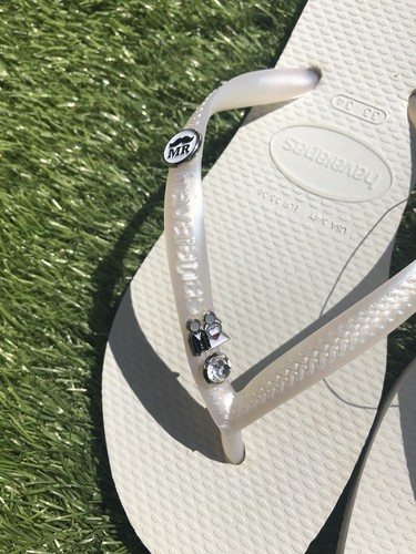 Bridal Havaianas Wedding Just Married Mr Mrs Bride Flip Flops Honeymoon  Bespoke | eBay