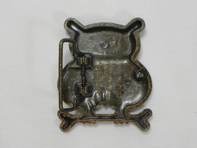 Vintage Brass Metal Owl with Bone Belt Buckle Approx 3 display picture 3