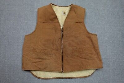 Vintage Carhartt Vest Men 2XL Brown Canvas Sherpa Heavy Duty Vintage Carhartt Vest Men 2XL Brown Canvas Sherpa Heavy Duty