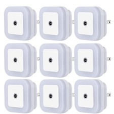 5/10X Plug-in LED Night Lights Lamp Dusk to Dawn Sensor Hallway Kitchen Bathroom