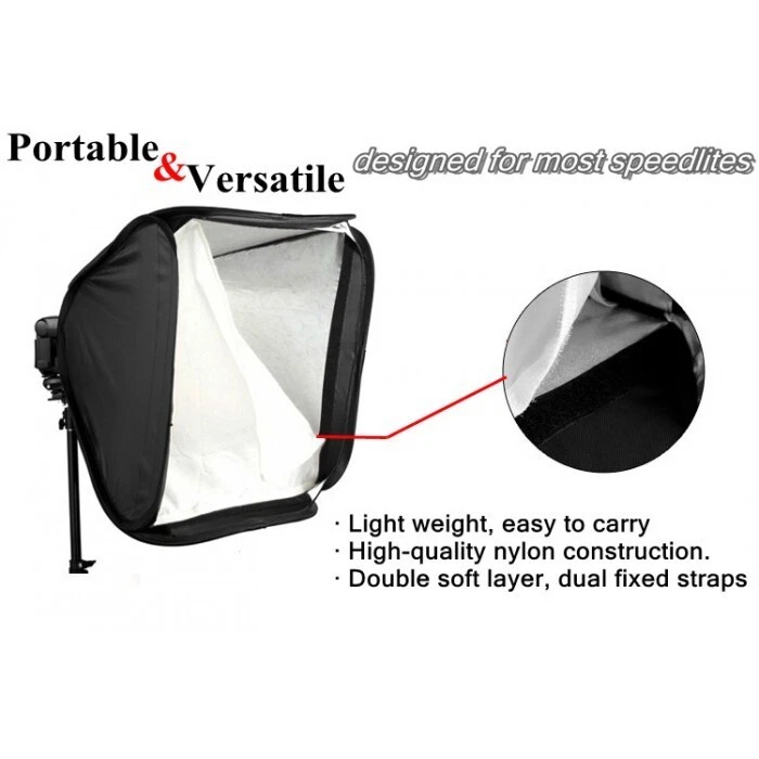 Photography Softbox 60cm 24" for Speedlight – Light Diffuser for Flash Lighting - Image 4 of 4